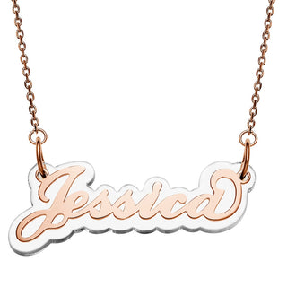 Stainless Steel Name on Translucent Plaque necklace