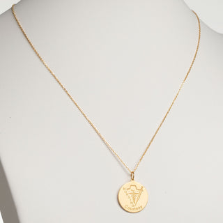 14K Gold Plated Engraved Name Occupation Disc Necklace