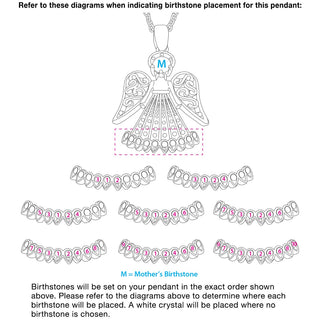 14K Rose Gold Plated Guardian Angel Filigree Birthstone Necklace