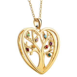 Personalized Birthstone Tree of Life Necklace- 14K Gold Plated