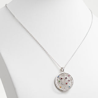 Silver Plated 3D Family Filigree Pendant