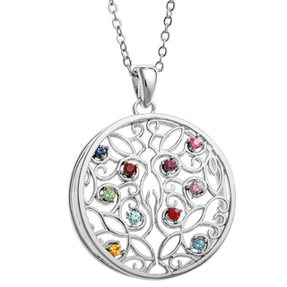 Silver Plated 3D Family Filigree Pendant