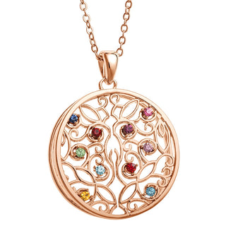 14K Rose Gold Plated 3D Family Filigree Pendant