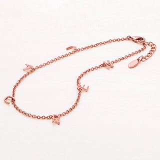 14K Rose Gold Plated Dainty Name Anklet