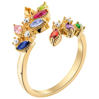 14K Gold Plated Vintage Marquise Birthstone Ring