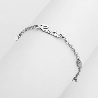 Stainless Steel Heart Charm and Name Bracelet