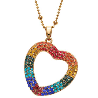 14K Gold Plated Rainbow Heart Necklace