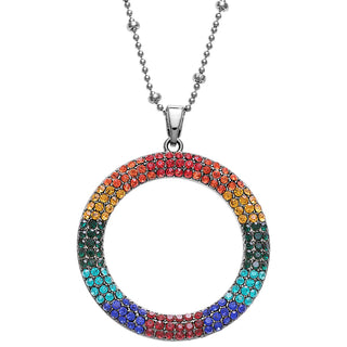 Silver Plated Rainbow Ring Necklace