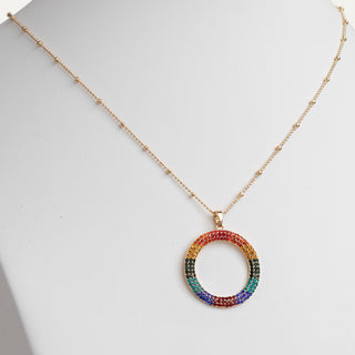 14K Gold Plated Rainbow Ring Necklace