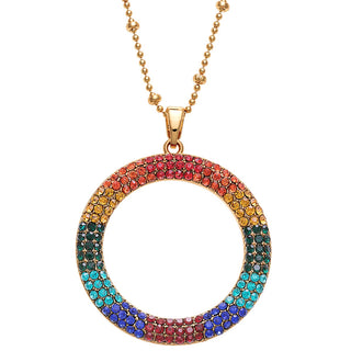 14K Gold Plated Rainbow Ring Necklace