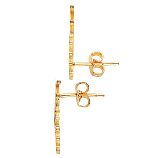 14K Gold Plated Name with Crown Crawler Earrings