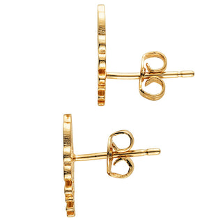 14K Gold Plated Script Name with Heart Crawler Earrings