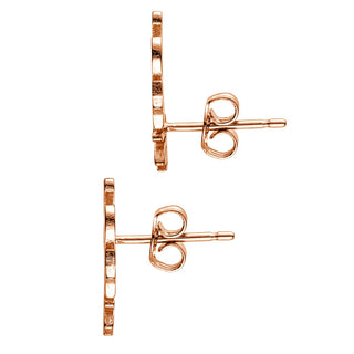 14K Rose Gold Plated Script Name with Star Crawler Earrings