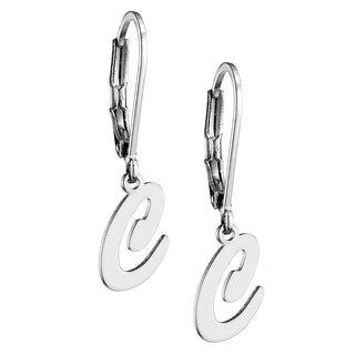 Dainty Silver Plated Initial Earrings