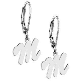 Dainty Silver Plated Initial Earrings