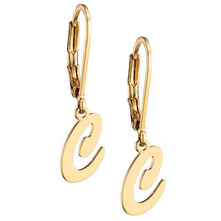 Dainty 14K Gold Plated Initial Earrings