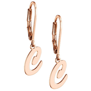 Dainty 14K Rose Gold Plated Initial Earrings