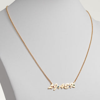 14K Gold Plated Family Initials and Birthstones Necklace
