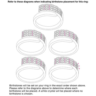 Silver Plated Family Birthstone Bypass Ring