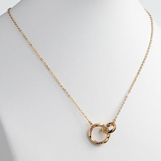 14K Gold Plated Family Birthstone Interlocking Circles Necklace