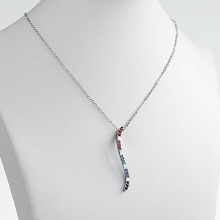 Silver Plated Birthstone Wave Necklace