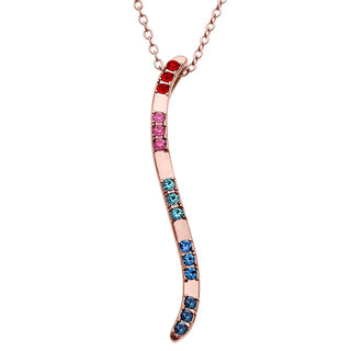 14K Rose Gold Plated Birthstone Wave Necklace