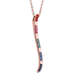 14K Rose Gold Plated Birthstone Wave Necklace