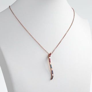 14K Rose Gold Plated Birthstone Wave Necklace