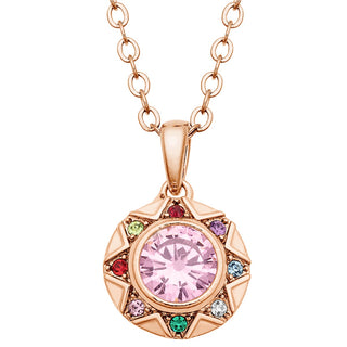 14K Rose Gold Plated Birthstone Starburst Necklace