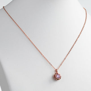14K Rose Gold Plated Birthstone Starburst Necklace