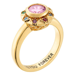 14K Gold Plated Birthstone Starburst Ring