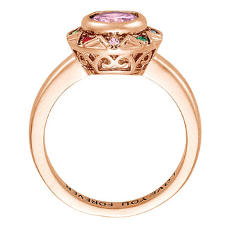 14K Rose Gold Plated Birthstone Starburst Ring