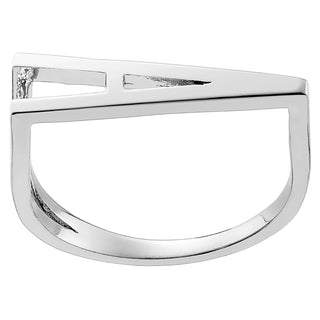 Silver Plated Bold Horizontal Initial Ring