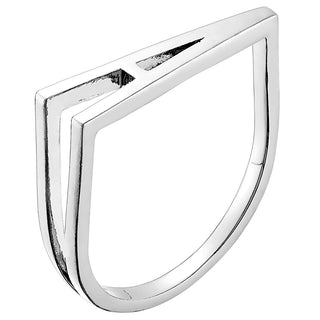 Silver Plated Bold Horizontal Initial Ring