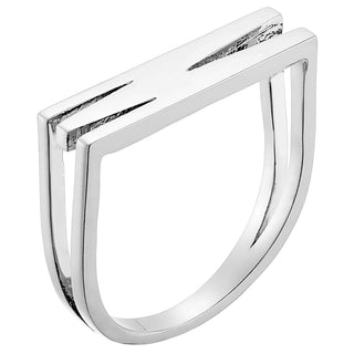 Silver Plated Bold Horizontal Initial Ring