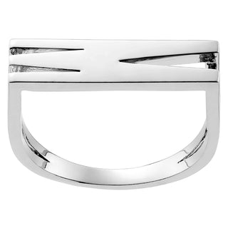 Silver Plated Bold Horizontal Initial Ring