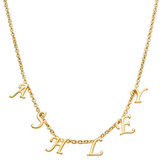 14K Gold Plated Dainty Letters Choker Name Necklace
