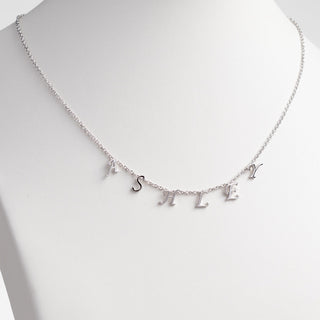 Silver Plated Dainty Letters Choker Name Necklace