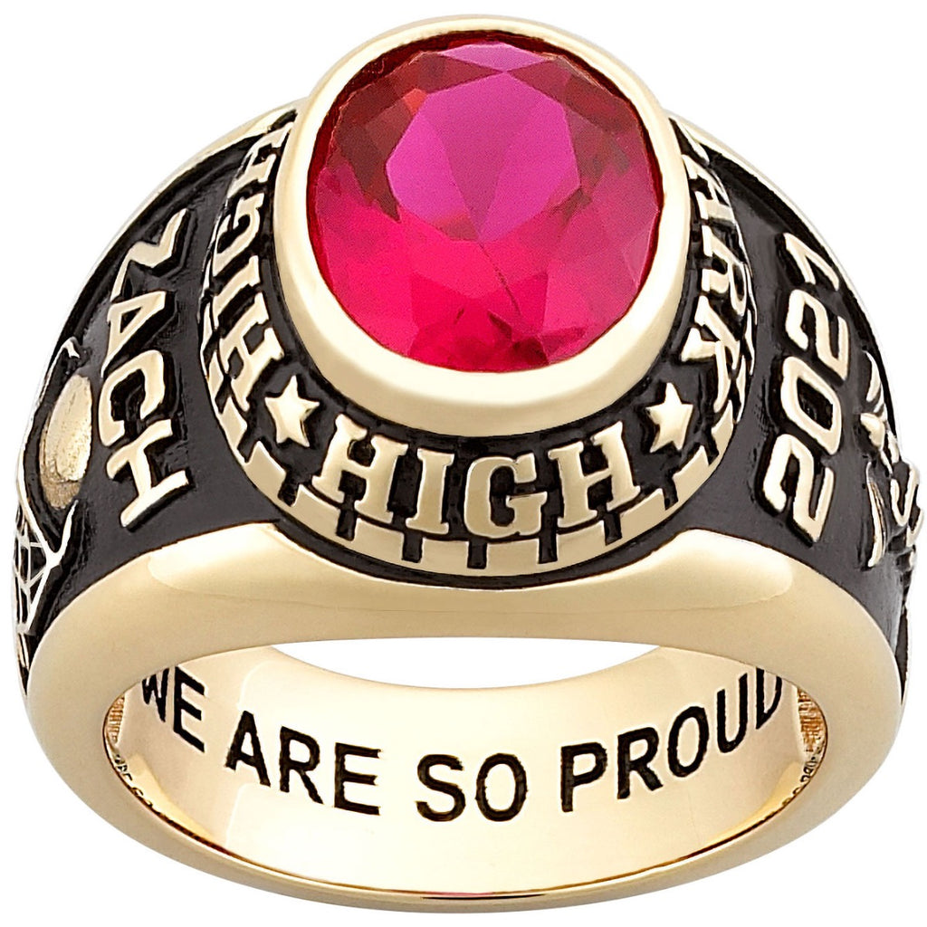 Men's Yellow CELEBRIUM Traditional Oval Stone Class Ring – Limoges Jewelry