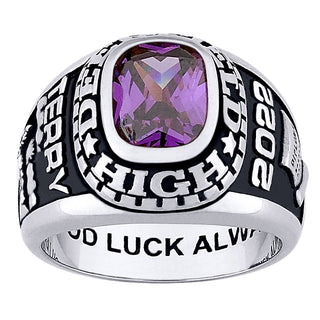 Men's Platinum Celebrium Birthstone Class Ring