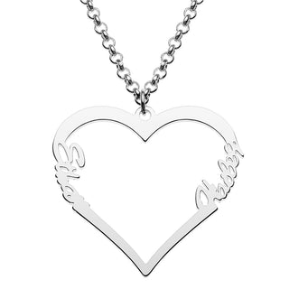 Couples Heart Name Pendant