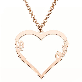 Couples Heart Name Pendant
