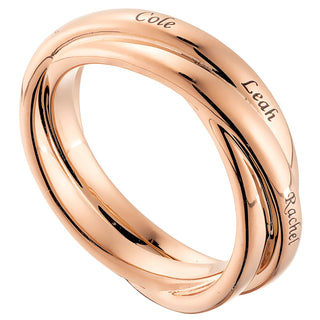 Rose Gold Plated Interlocking Name Rings