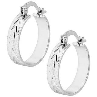 6 Pair Silver Plated Hoop Earring Set With Stone Accents