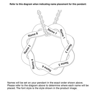 Interlocking Circles Engraved Names Necklace
