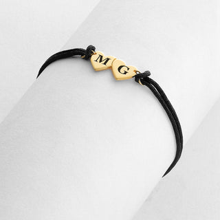 Engraved Initials Double Heart Bracelet