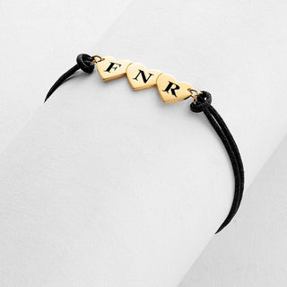 Engraved Initials Heart Bracelet - 3 Initials