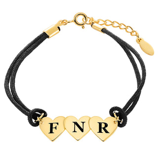 Engraved Initials Heart Bracelet - 3 Initials