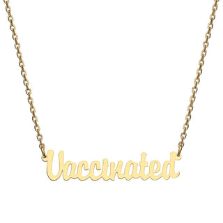Stainless Steel Mini Script Vaccinated Necklace
