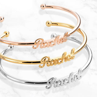 Personalized Script Name Cuff Bracelet